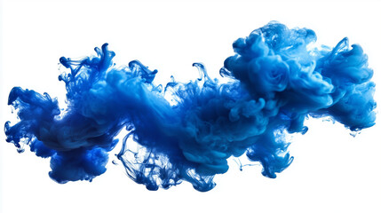 Abstract Blue White Modern Artistic Background, Texture for Design and Text. Blue and White Ink in Water Isolated on White Background