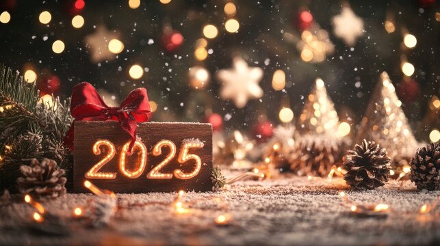 Christmas background year 2025. New Year 2025 background