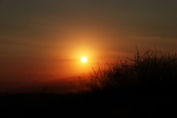 Fototapeta premium sunset over the river
