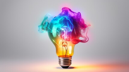 Old classic lamp with bright rainbow colors inside. Neural network ai generated art