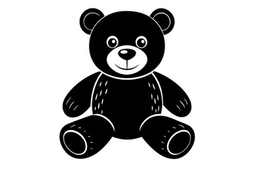 Teddy bear toy silhouette minimalistic vector art illustration