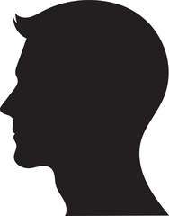 Side man head silhouette vector style in white background