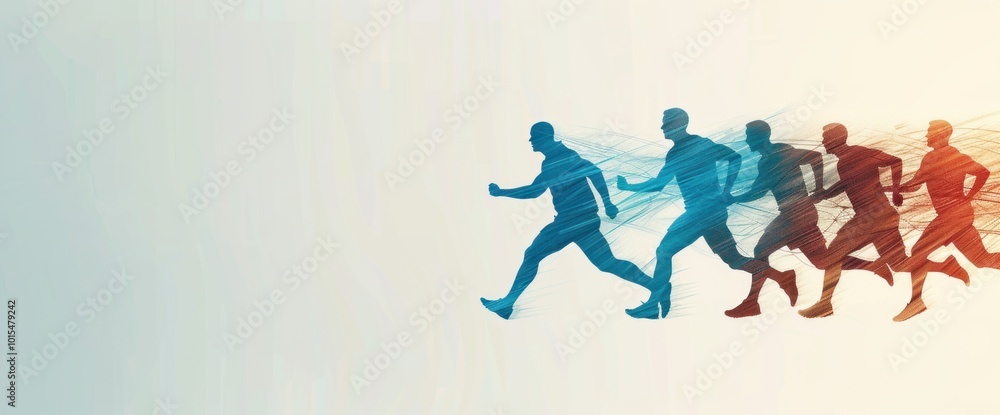Poster the evolution of running capturing motion in dynamic art and design