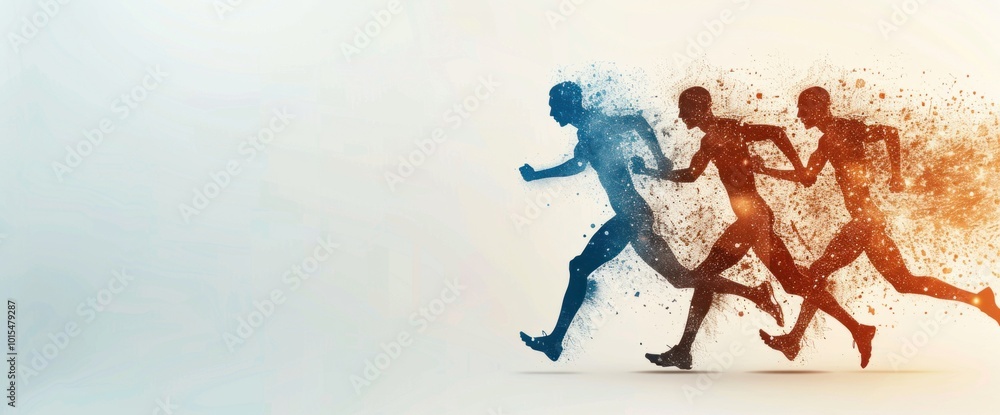 Poster dynamic motion the art of running and movement representation in modern design
