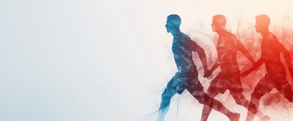 Fototapeta premium Dynamic Motion Exploring the Essence of Running Through Abstract Art