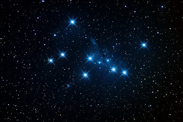 Obraz premium Night sky with sparkling stars on black background, peaceful starlit sky with cosmic view