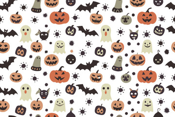 Halloween Vector Pattern silhouette vector art illustration