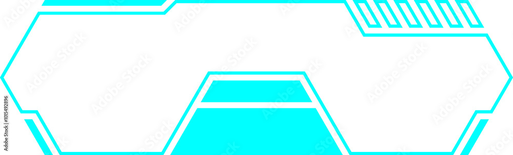 Poster frame abstract geometric shape technology futuristic interface hud elements digital design.