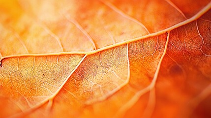   A close-up of an orange and yellow leaf, showcasing its delicate thinness