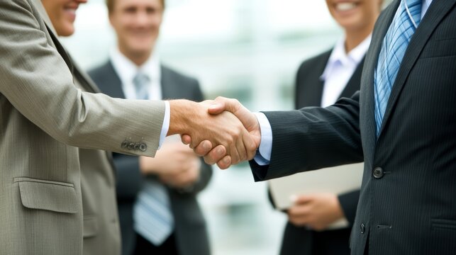 Collaborative business handshake representing partnership agreement teamwork and professional networking for successful corporate relations and growth