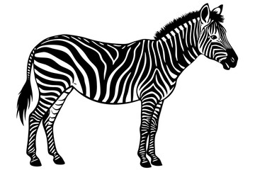 Fototapeta premium Cute Zebra silhouette minimalistic vector art illustration