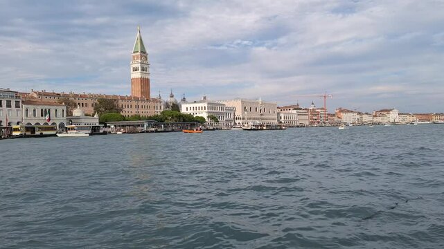 San Marco square and tower in Venice seen from the Dorsoduro sestiere