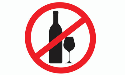 icon No Alkohol, No alcohol vector icon. No drink vector illustration. no alcohol vector signs. Do not drink alcohol in this area..eps