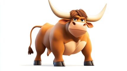 Fototapeta premium big buff bull with well defined muscles.