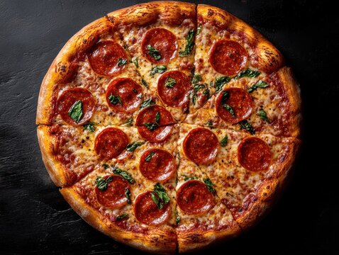 pizza on a wooden background slices of cheese and mea