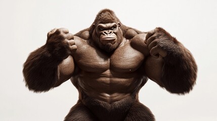 Fototapeta premium big buff gorilla with well defined muscles