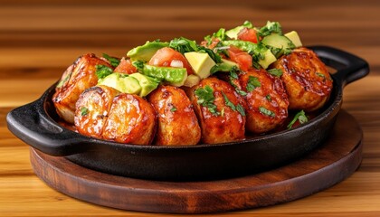 Easy Vegan Skillet Enchiladas Recipe Spicy, Filling, and Topped with Avocado Salsa, Perfect for a Weeknight Dinner