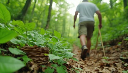 Unveiling Nature's Secrets A Dowsing Journey Through Ancient Woodland Trails, Exploring the Power of Dowsing Rods in a Lush Forest Setting