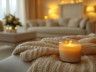 soft light illuminating a beautifully designed room, enhancing the cozy atmosphere, highlighting decor elements and creating an inviting space for relaxation and comfort