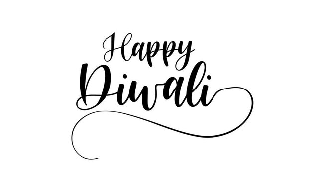 Happy Diwali Text Animation. Great for Happy Diwali Celebrations with transparent background, for festive social media posts, greeting cards, and holiday designs.