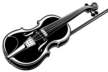 Cute Violin silhouette minimalistic vector art illustration