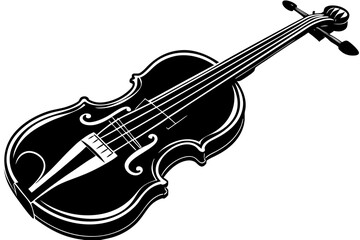 Obraz premium Cute Violin silhouette minimalistic vector art illustration