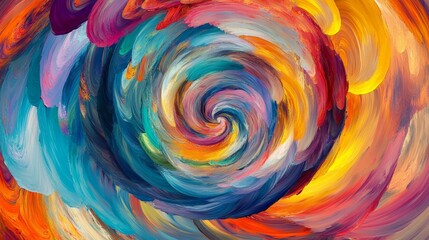 Fototapeta premium Vibrant Swirl Pattern Artistry in Eastern Style Captivating Color Harmony Luxurious Abstract Design that Transports You into a Dreamlike Realm