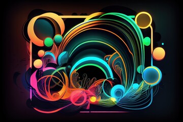 Futuristic Neon Abstract 3D Art with Dynamic Swirls and Vibrant Colors