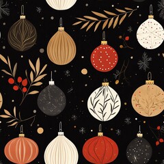 Christmas Ornament Seamless Pattern
