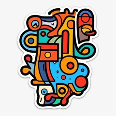 Fototapeta premium Vibrant Abstract Geometric Art with Bold Shapes and Colors