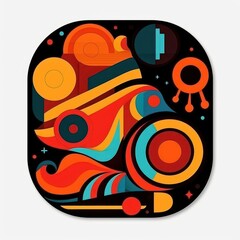 Vibrant Abstract Geometric Art with Bold Shapes and Colors
