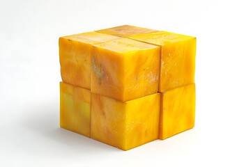 Mango cube isolated on white background
