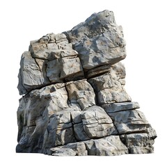 Mountain rock on white background