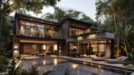 Modern Tropical Villa with Pool and Patio