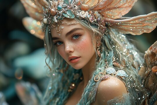 Blue Haired Mermaid Photo
