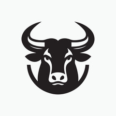 Print bulls head vector illustration silhouette
