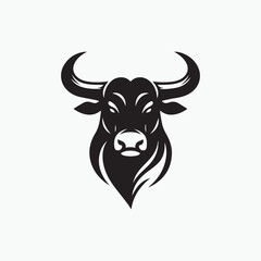 Print bulls head vector illustration silhouette