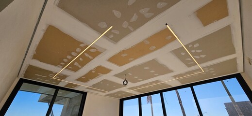 perfil de led embutidos em forro de gesso