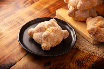 Pan de Muerto. Typical Mexican sweet bread that is consumed in the season of the day of the dead....