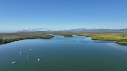 Aerial photo of Mourilyan Harbour near Innisfail Queensland Australia