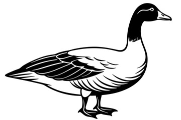snow goose silhouette minimalistic vector art illustration