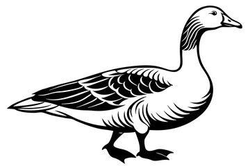 snow goose silhouette minimalistic vector art illustration