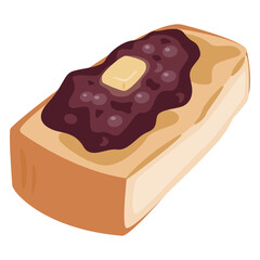 小倉トーストのイラスト