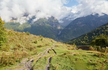 Hiking from Mestia to Ushguli in Georgia's mountainous Svaneti region