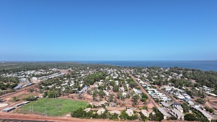 Aerial photo of Weipa Queensland Australia