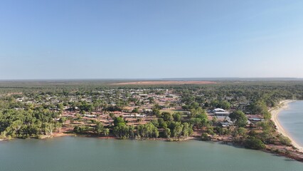 Aerial photo of Weipa Queensland Australia