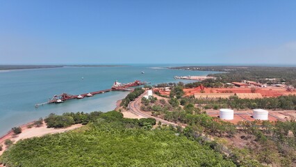 Aerial photo of Weipa Queensland Australia