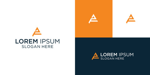 PF FP logo initial letter design