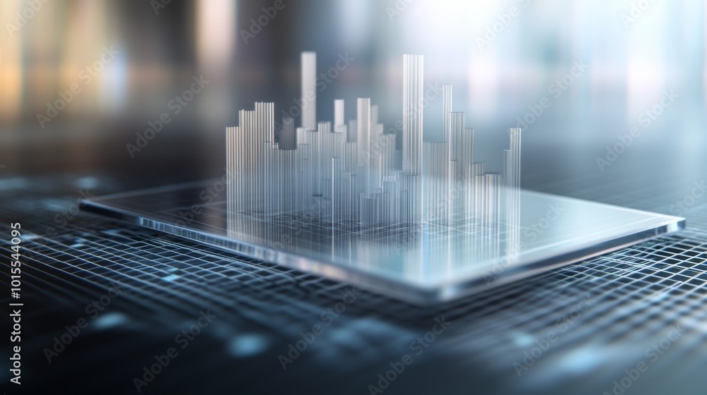 Poster digital graph display on a transparent surface