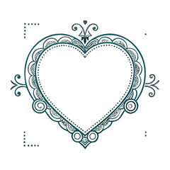 Simple and stylish frame with a heart, flat colors, perfect for cards or invitations.